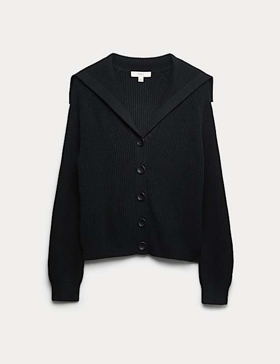 Collared V-Neck Button Through Cardigan