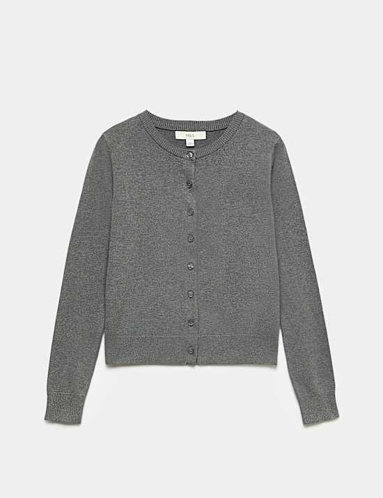 Crew Neck Button Through Cardigan