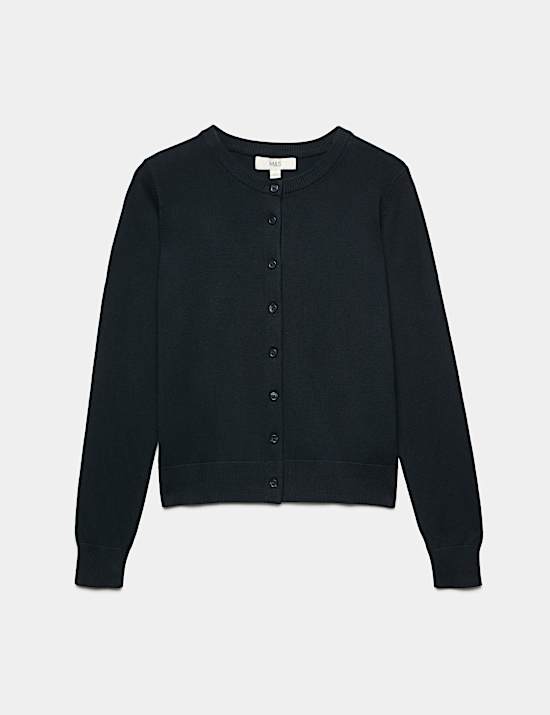 Crew Neck Button Through Cardigan