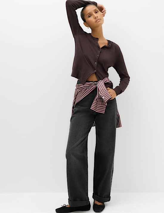 Crew Neck Button Through Cardigan