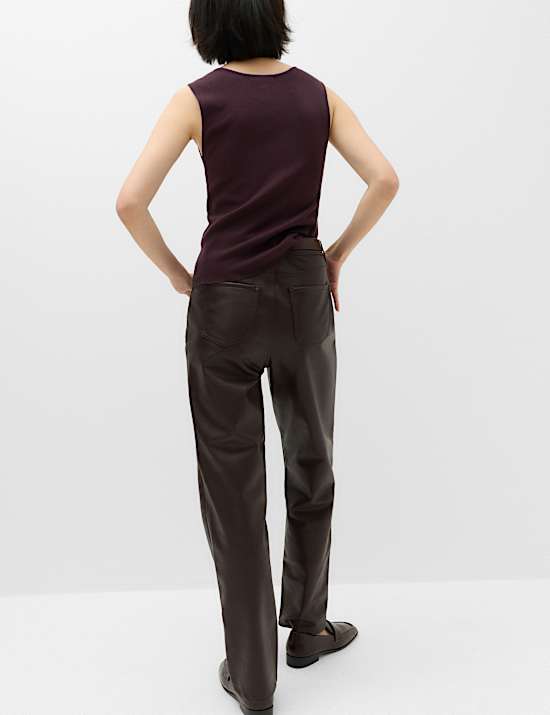 Square Neck Slim Fit Knitted Vest