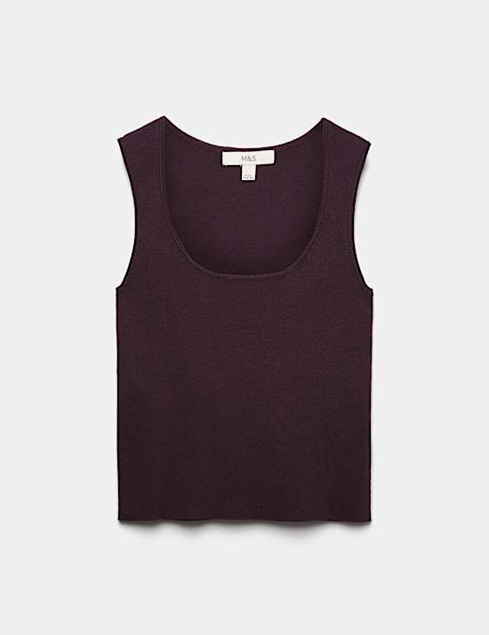Maillot de corps coupe slim en maille &agrave; encolure carr&eacute;e