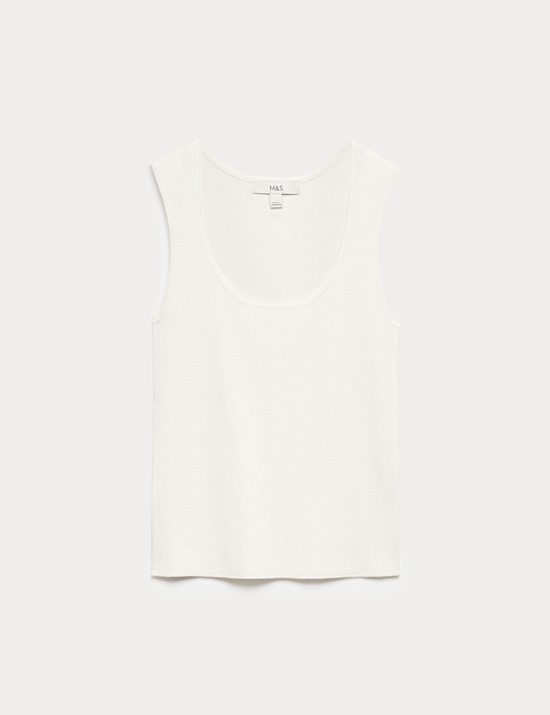 Square Neck Slim Fit Knitted Vest