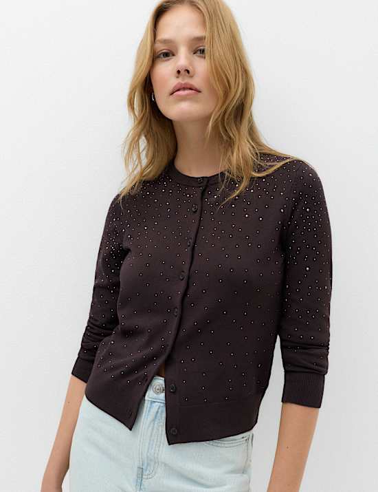 Embellished Fitted Cardigan