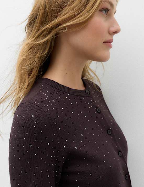 Embellished Fitted Cardigan