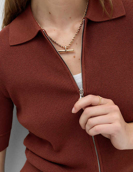 Collared Zip Up Slim Fit Cardigan