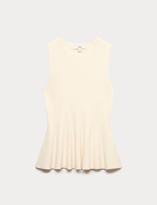 Geripptes Strickoberteil mit Sch&ouml;&szlig;chen