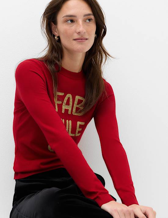 Slogan Fitted Jumper