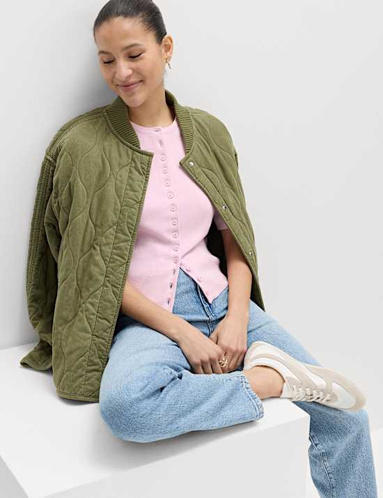 Crew Neck Cropped Cardigan