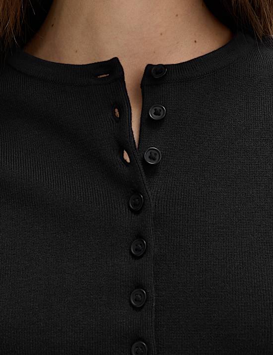 Crew Neck Cropped Cardigan