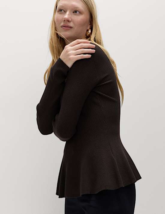 סריג ריב פפלום בגזרה צרה