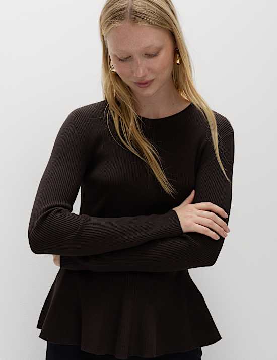 סריג ריב פפלום בגזרה צרה