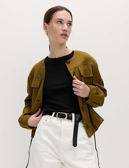 Pointelle Slim Fit Knitted Top