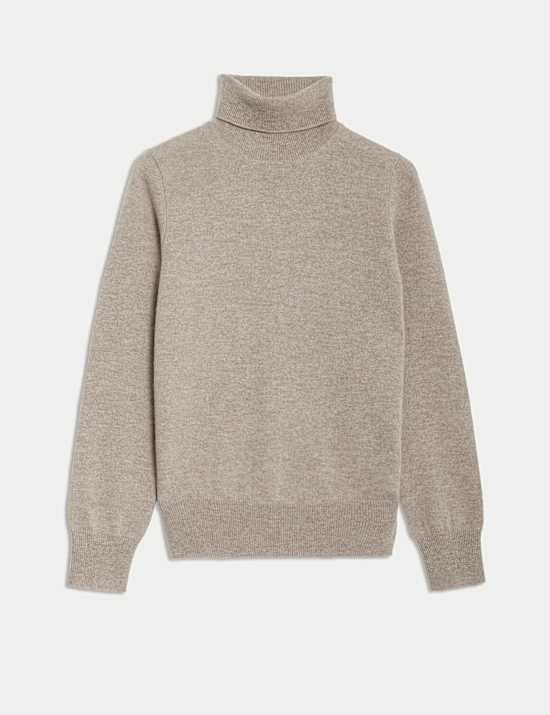 Pure Cashmere Roll Neck Jumper