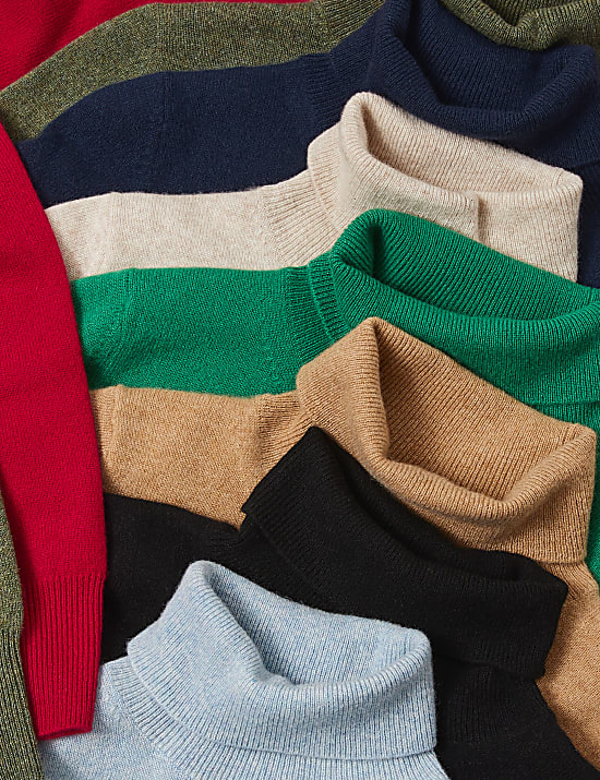 Pure Cashmere Roll Neck Jumper