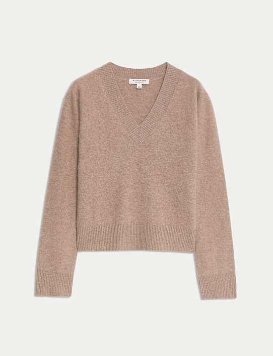 Wool Rich V-Neck Jumper with Cashmere