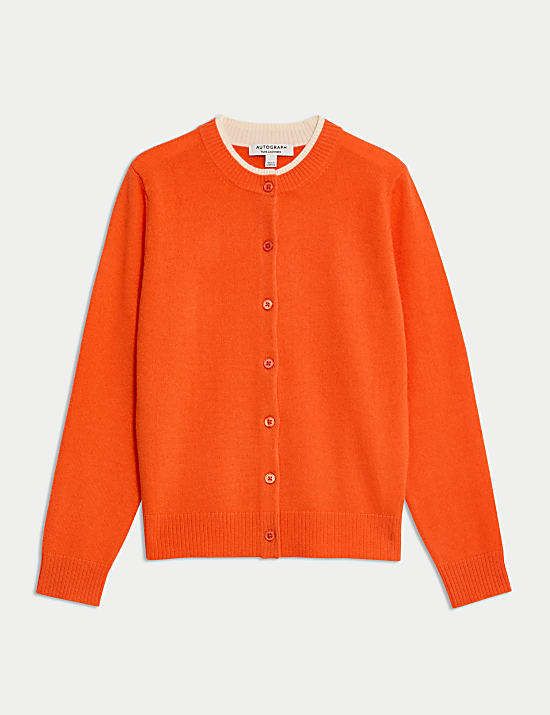 Pure Cashmere Tipped Detail Cardigan