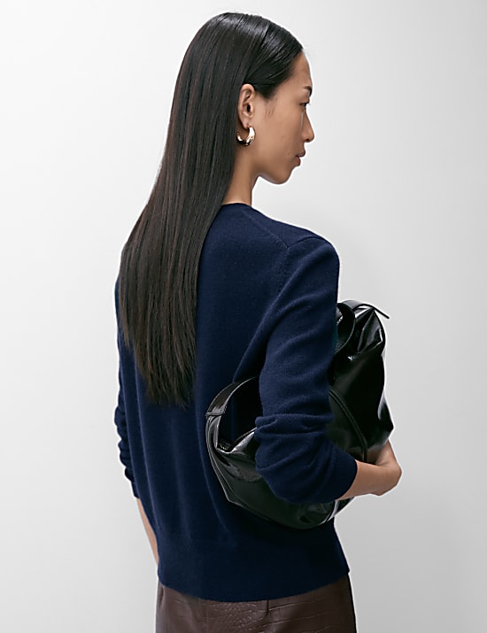 Pure Cashmere Crew Neck Cardigan