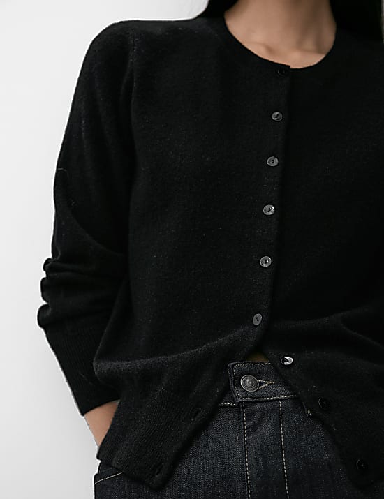 Pure Cashmere Crew Neck Cardigan