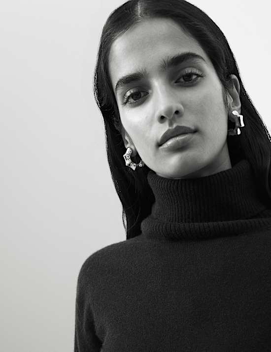 Pure Cashmere Roll Neck Jumper