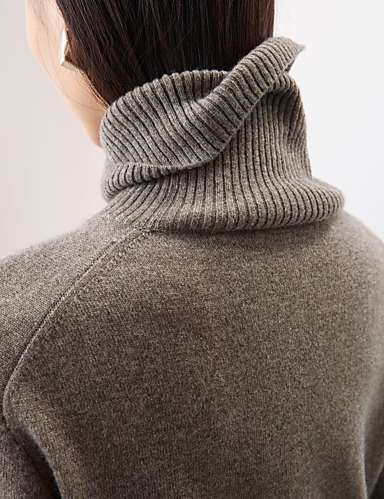 Pure Cashmere Roll Neck Jumper