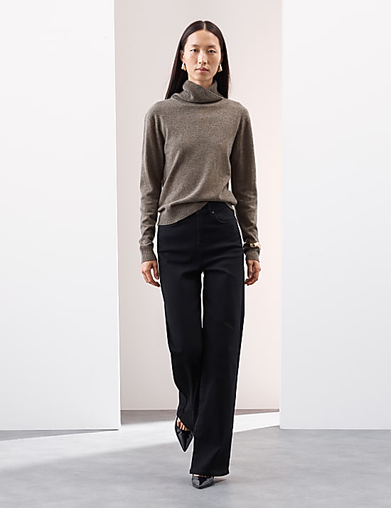 Pure Cashmere Roll Neck Jumper