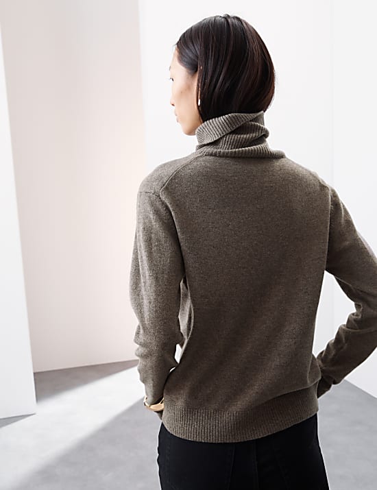 Pure Cashmere Roll Neck Jumper