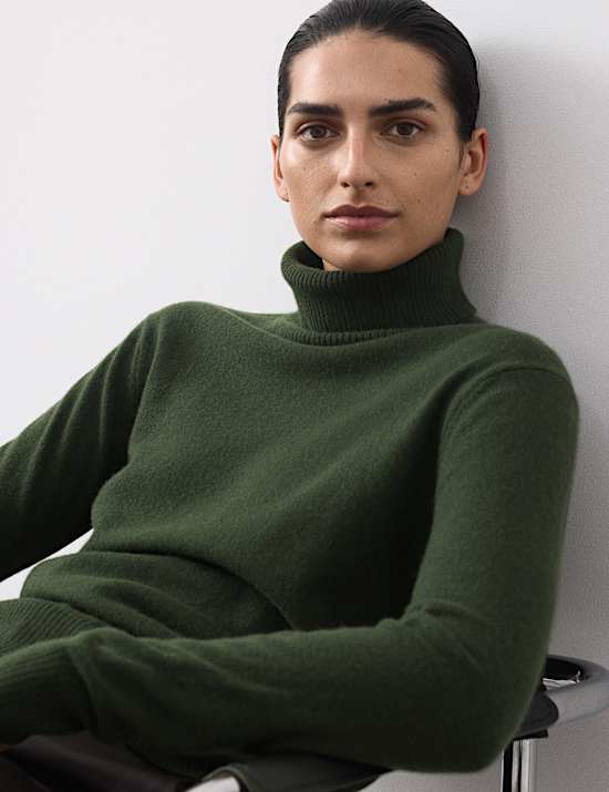 Pure Cashmere Roll Neck Jumper