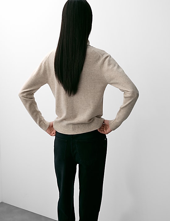 Pure Cashmere Roll Neck Jumper
