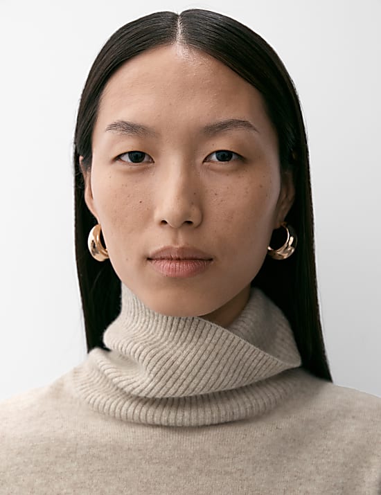 Pure Cashmere Roll Neck Jumper