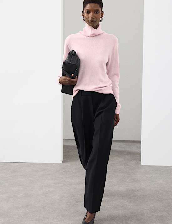 Pure Cashmere Roll Neck Jumper