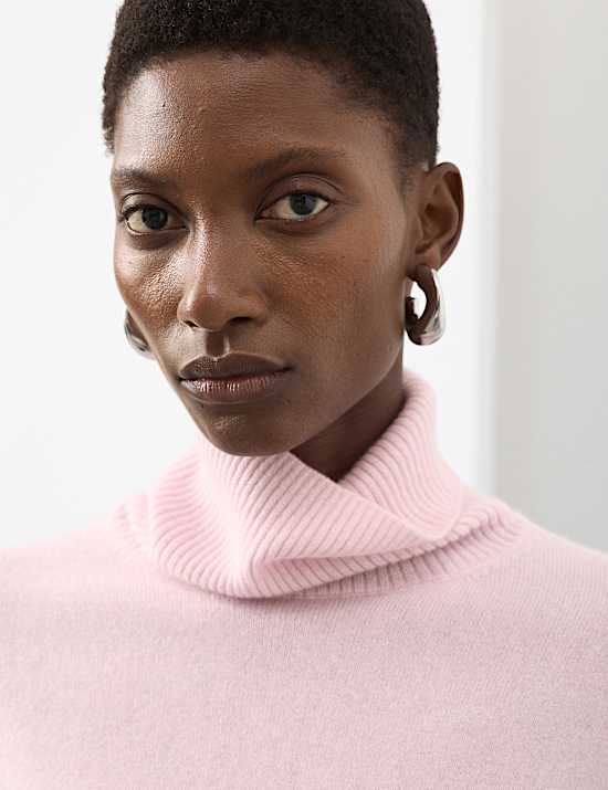 Pure Cashmere Roll Neck Jumper