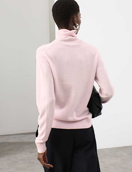 Pure Cashmere Roll Neck Jumper