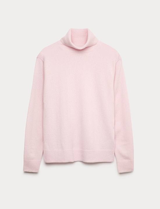Pure Cashmere Roll Neck Jumper