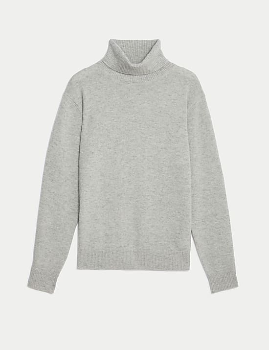 Pure Cashmere Roll Neck Jumper