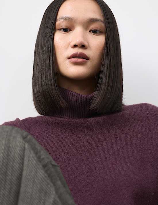 Pure Cashmere Roll Neck Jumper