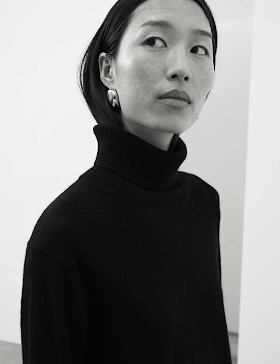 Pure Cashmere Roll Neck Jumper