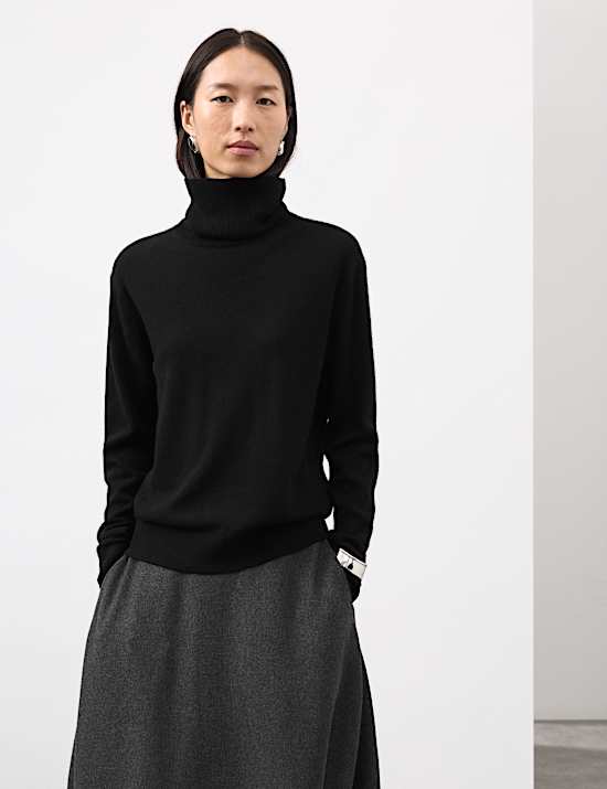 Pure Cashmere Roll Neck Jumper