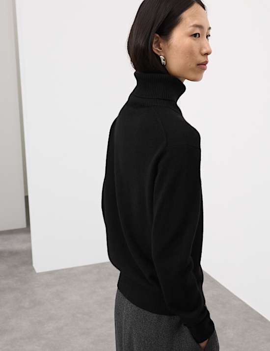 Pure Cashmere Roll Neck Jumper