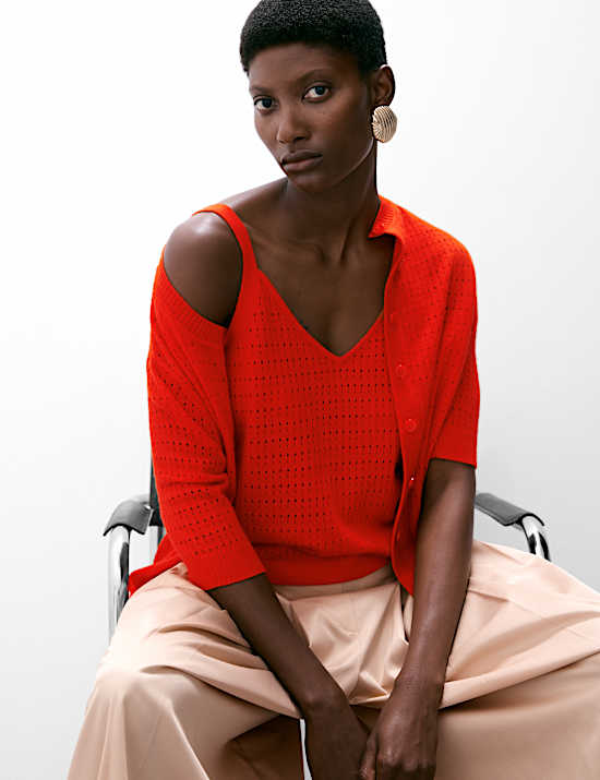 Maillot de corps en maille de laine mérinos et cachemire