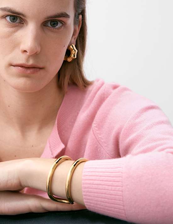 Bequemer Cardigan mit Rundhalskragen aus reinem Kaschmir