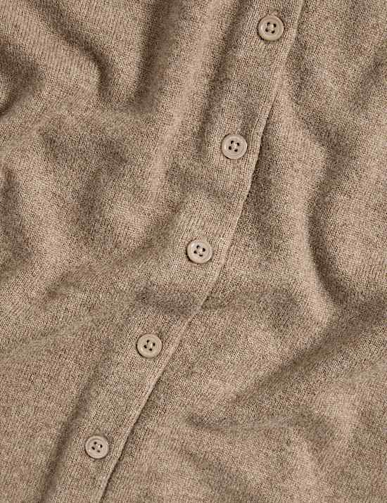 Cardigan coupe d&eacute;contract&eacute;e 100 % cachemire &agrave; col rond