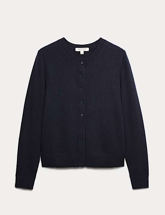 Cardigan coupe décontractée 100 % cachemire à col rond