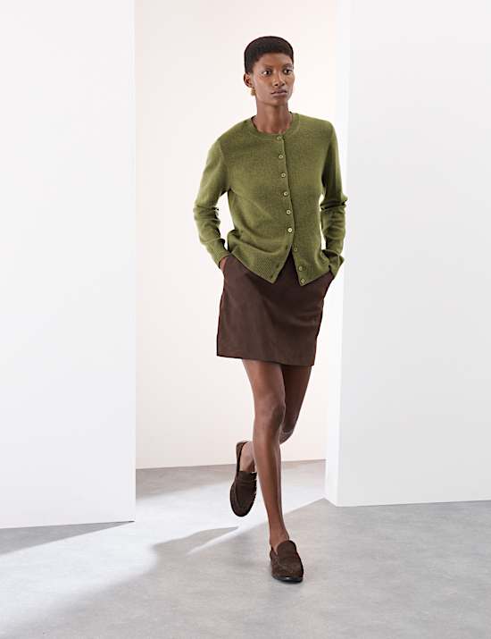 Ζακέτα με όμπρε σχέδιο και κλειστή στρογγυλή λαιμόκοψη από 100% κασμίρι