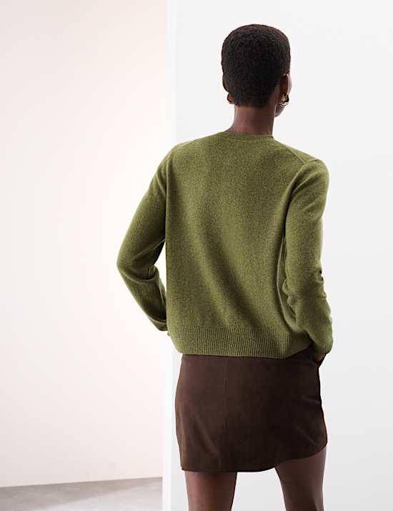 Ζακέτα με όμπρε σχέδιο και κλειστή στρογγυλή λαιμόκοψη από 100% κασμίρι