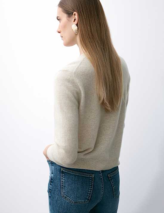 Ζακέτα με όμπρε σχέδιο και κλειστή στρογγυλή λαιμόκοψη από 100% κασμίρι