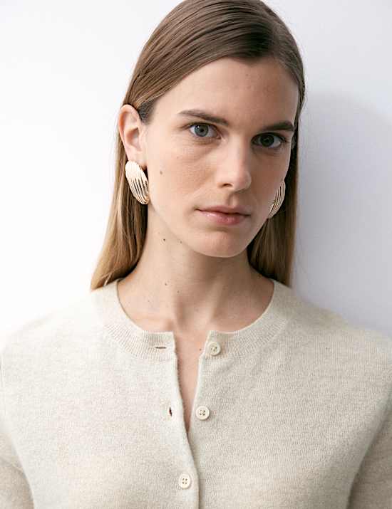 Ζακέτα με όμπρε σχέδιο και κλειστή στρογγυλή λαιμόκοψη από 100% κασμίρι