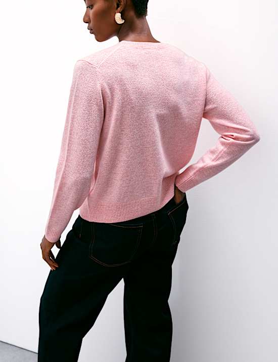 Cardigan coupe décontractée 100 % cachemire à col rond