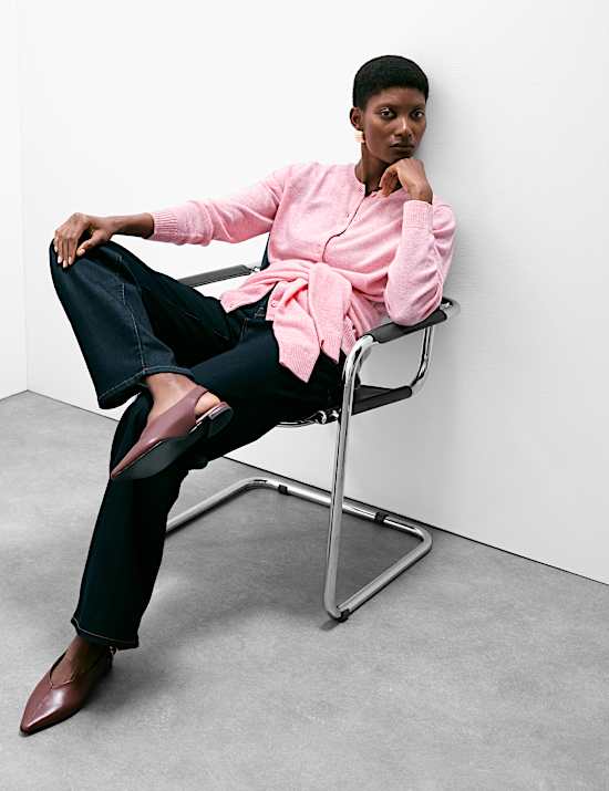 Cardigan coupe décontractée 100 % cachemire à col rond