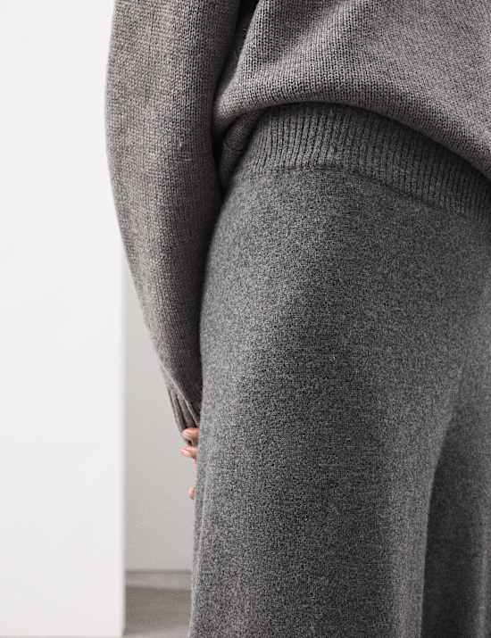 Pure Cashmere Wide Leg Trousers
